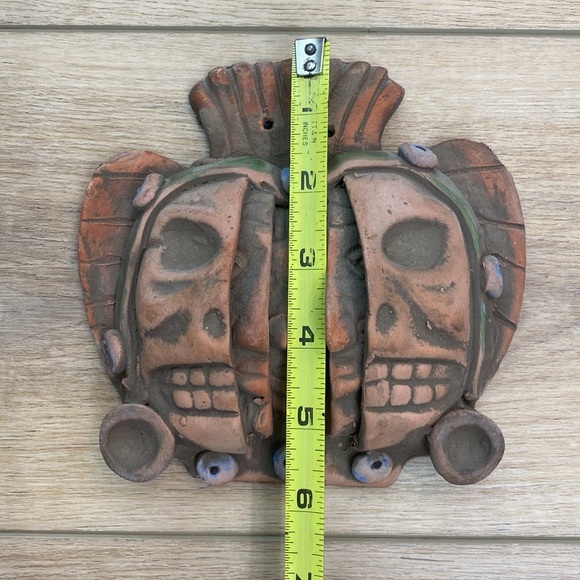 Traditional Three Faces Terracotta Decorative‎ Mask - Picture 5 of 5